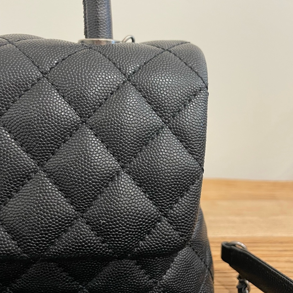 Chanel Mini Coco Handle in Black Caviar Leather with Ruthenium Hardware - Picture 9 of 13